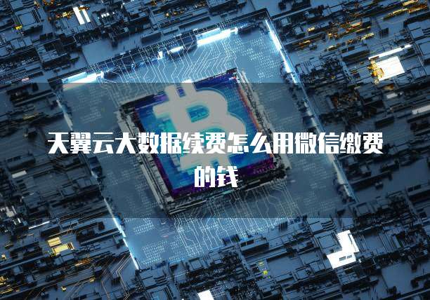 天翼云大数据续费怎么用微信缴费的钱