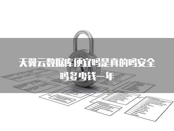 天翼云数据库便宜吗是真的吗安全吗多少钱一年