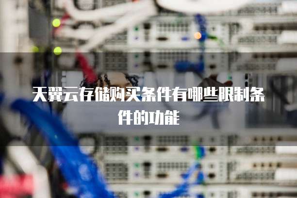 天翼云存储购买条件有哪些限制条件的功能