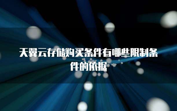 天翼云存储购买条件有哪些限制条件的依据
