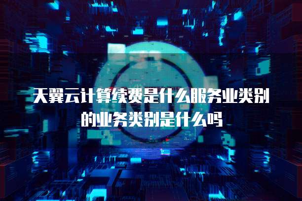 天翼云计算续费是什么服务业类别的业务类别是什么吗