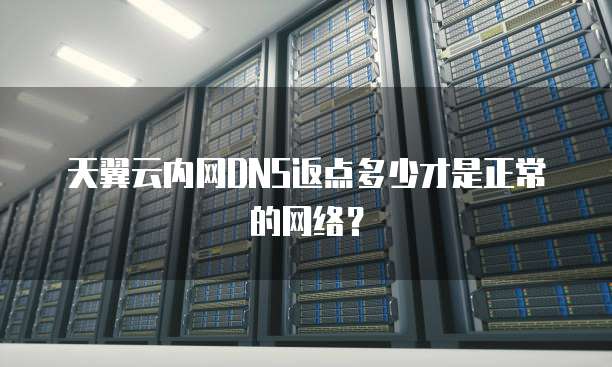 天翼云内网DNS返点多少才是正常的网络？