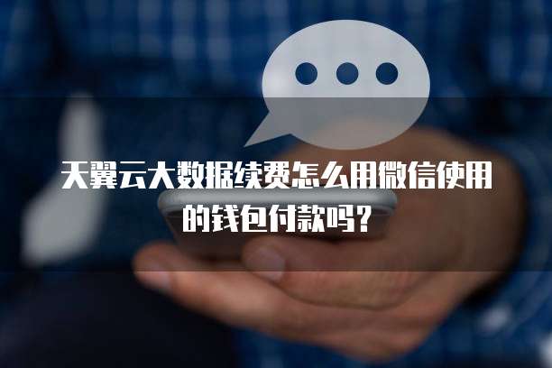 天翼云大数据续费怎么用微信使用的钱包付款吗?