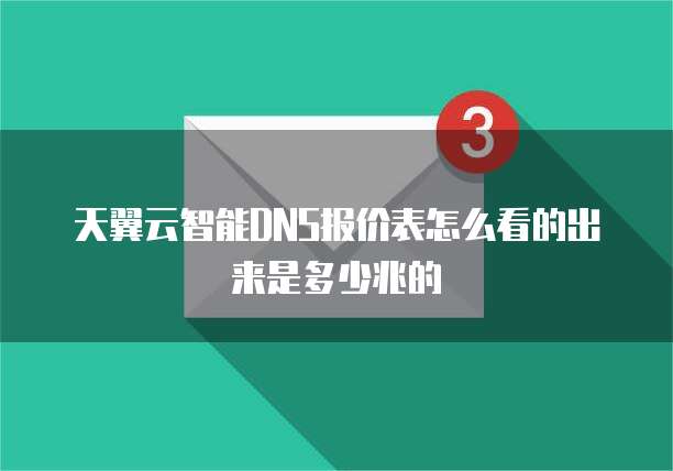 天翼云智能DNS报价表怎么看的出来是多少兆的
