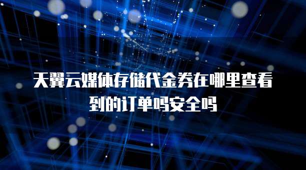 天翼云媒体存储代金券在哪里查看到的订单吗安全吗