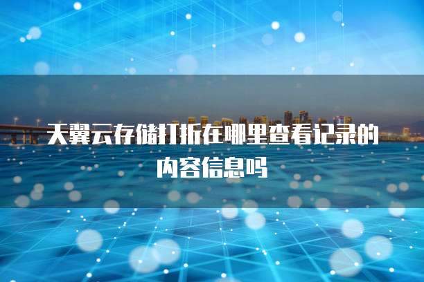 天翼云存储打折在哪里查看记录的内容信息吗