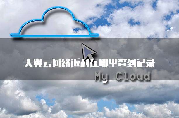 天翼云网络返利在哪里查到记录