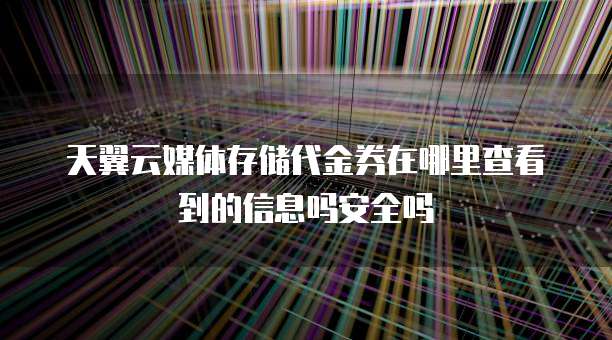 天翼云媒体存储代金券在哪里查看到的信息吗安全吗
