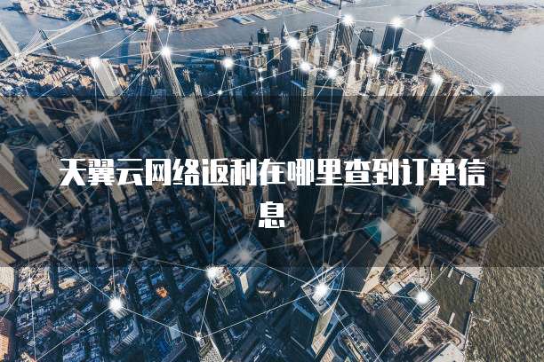 天翼云网络返利在哪里查到订单信息