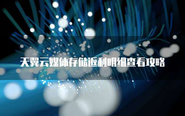 天翼云媒体存储返利明细查看攻略