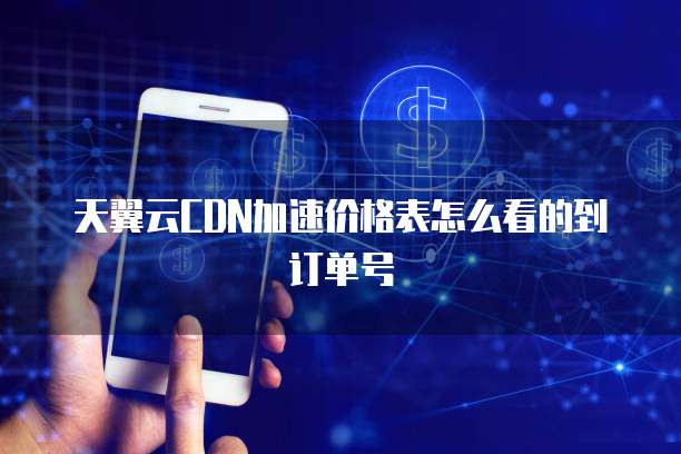 天翼云CDN加速价格表怎么看的到订单号