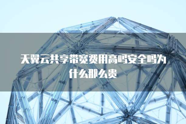 天翼云共享带宽费用高吗安全吗为什么那么贵