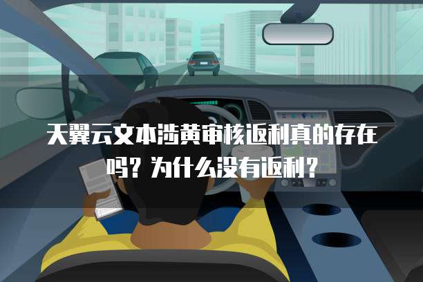 天翼云文本涉黄审核返利真的存在吗?为什么没有返利?
