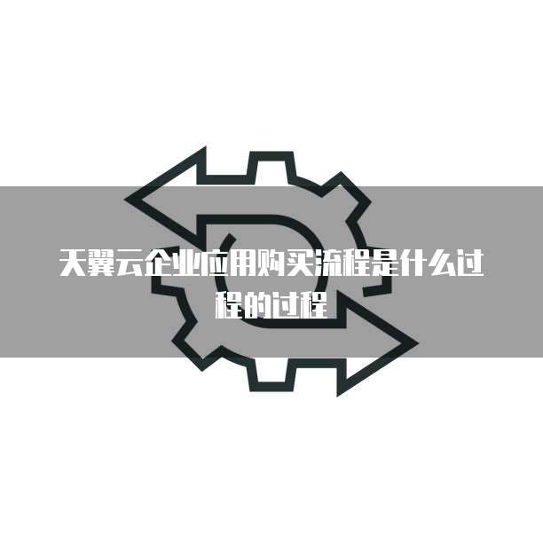 天翼云企业应用购买流程是什么过程的过程
