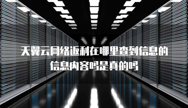 天翼云网络返利在哪里查到信息的信息内容吗是真的吗