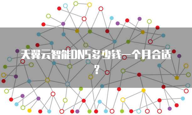 天翼云智能DNS多少钱一个月合适?