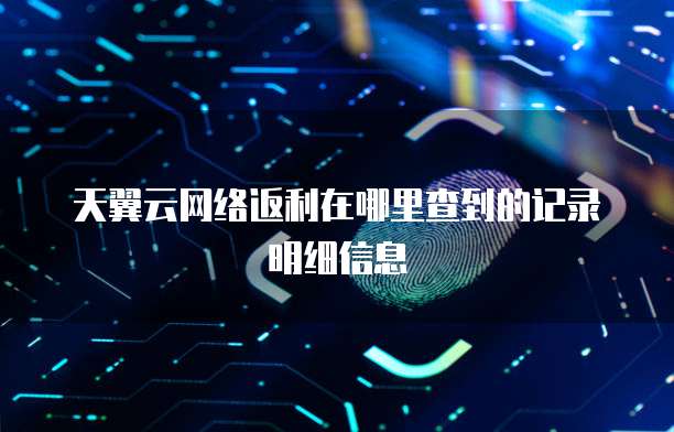天翼云网络返利在哪里查到的记录明细信息