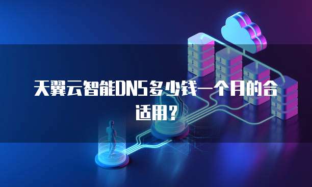 天翼云智能DNS多少钱一个月的合适用?