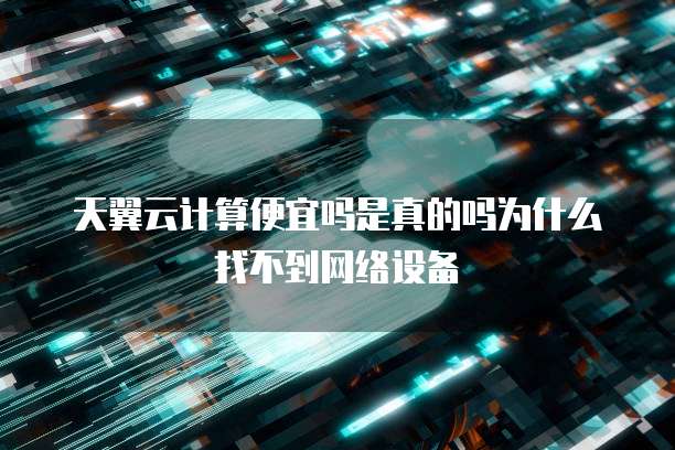 天翼云计算便宜吗是真的吗为什么找不到网络设备