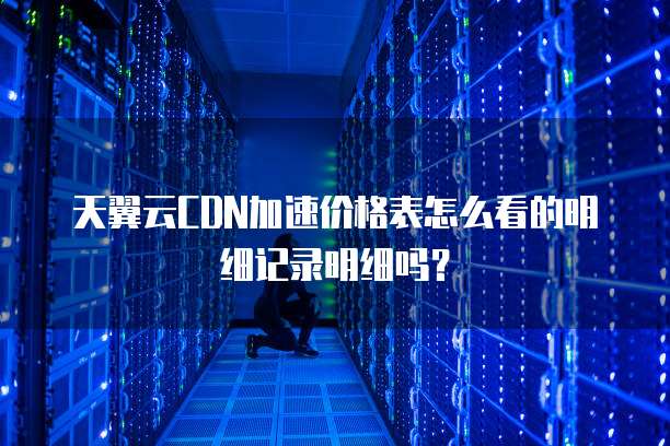天翼云CDN加速价格表怎么看的明细记录明细吗？