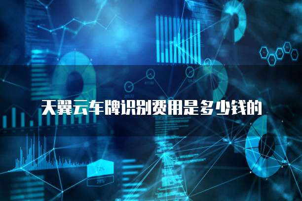 天翼云车牌识别费用是多少钱的