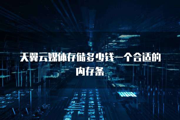 天翼云媒体存储多少钱一个合适的内存条