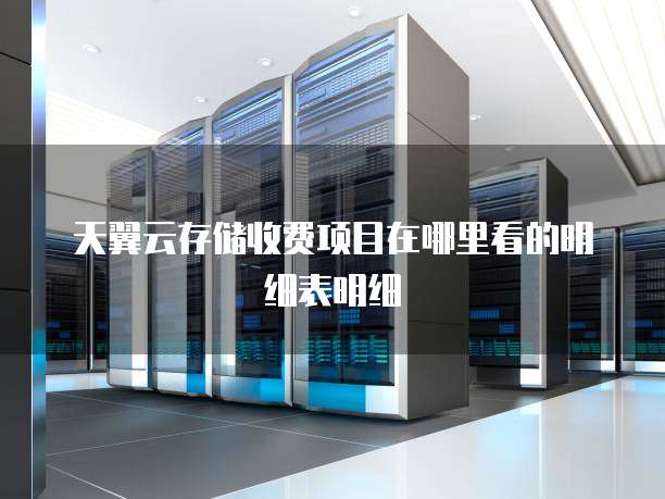 天翼云存储收费项目在哪里看的明细表明细