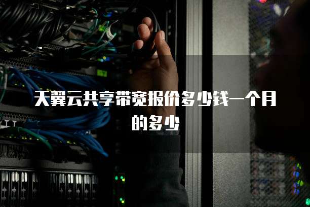 天翼云共享带宽报价多少钱一个月的多少