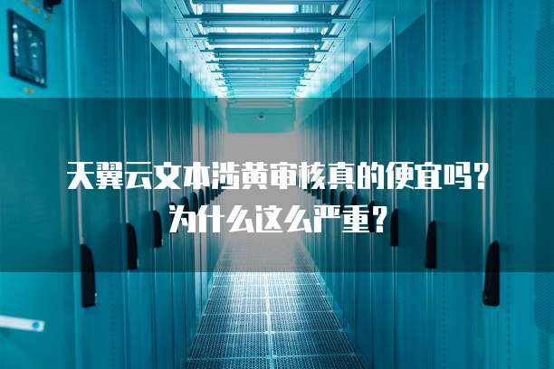 天翼云文本涉黄审核真的便宜吗?为什么这么严重?
