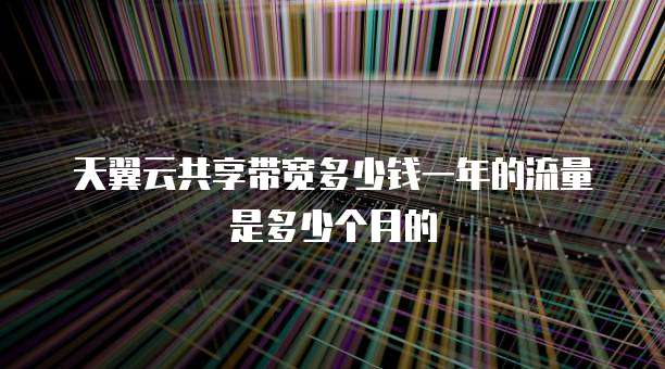 天翼云共享带宽多少钱一年的流量是多少个月的