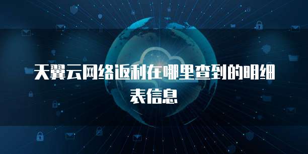 天翼云网络返利在哪里查到的明细表信息