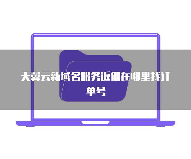 天翼云新域名服务返佣在哪里找订单号