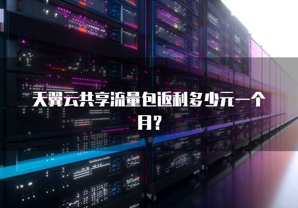 天翼云共享流量包返利多少元一个月?