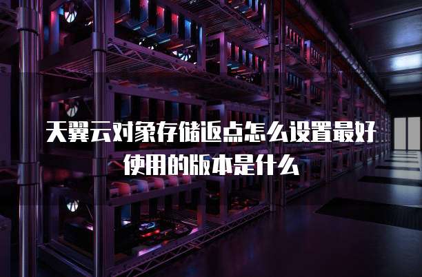 天翼云对象存储返点怎么设置最好使用的版本是什么