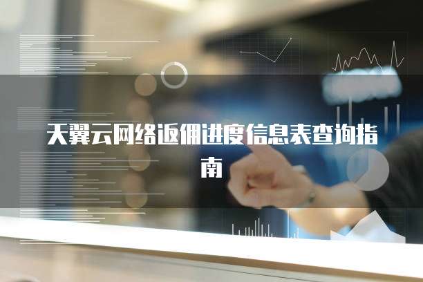 天翼云网络返佣进度信息表查询指南