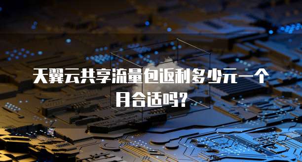 天翼云共享流量包返利多少元一个月合适吗?