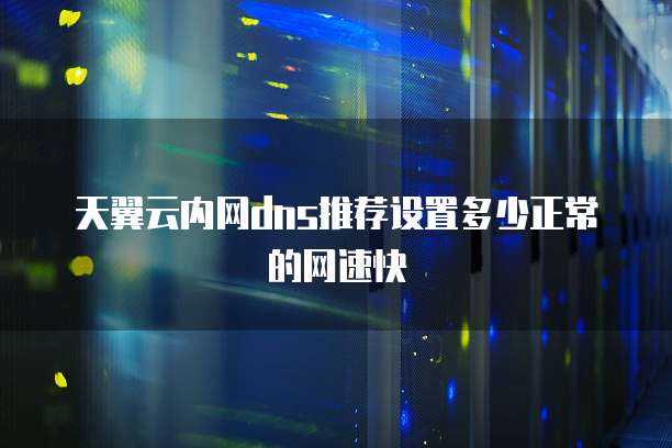 天翼云内网dns推荐设置多少正常的网速快