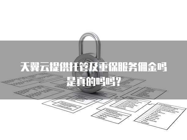 天翼云提供托管及重保服务佣金吗是真的吗吗?