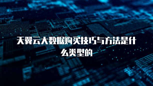 天翼云大数据购买技巧与方法是什么类型的