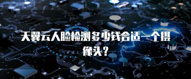 天翼云人脸检测多少钱合适一个摄像头?