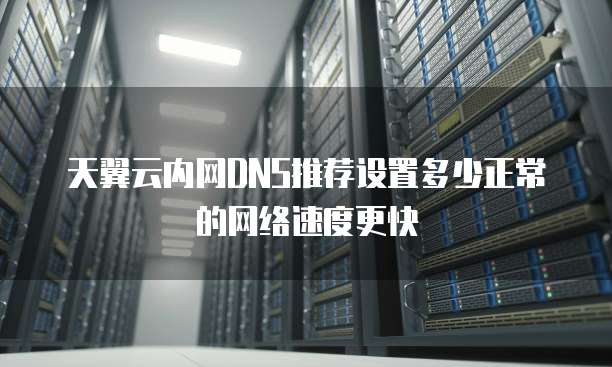 天翼云内网DNS推荐设置多少正常的网络速度更快