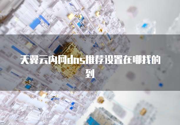 天翼云内网dns推荐设置在哪找的到