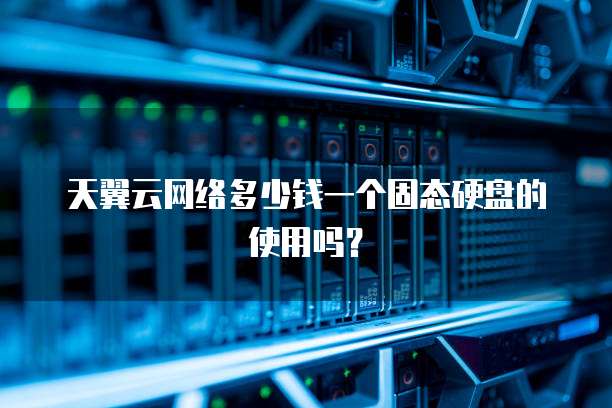 天翼云网络多少钱一个固态硬盘的使用吗?