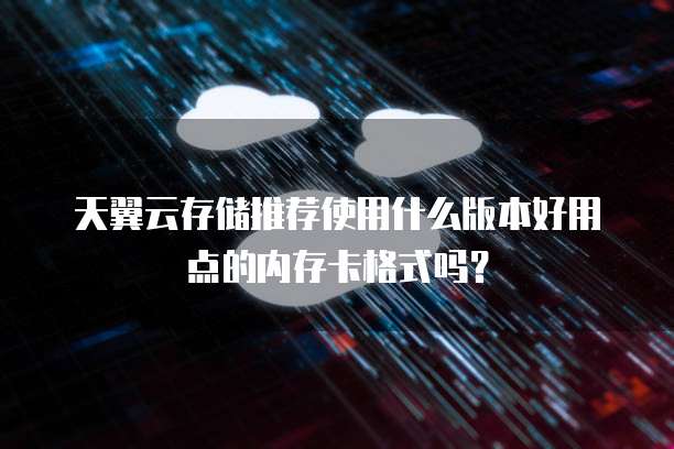 天翼云存储推荐使用什么版本好用点的内存卡格式吗？