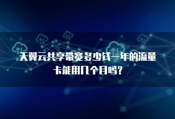天翼云共享带宽多少钱一年的流量卡能用几个月吗?