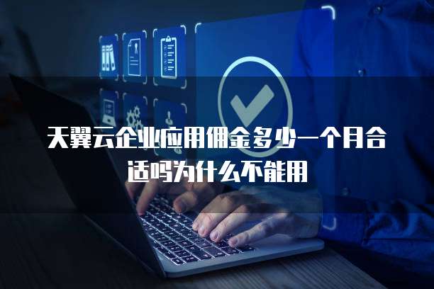 天翼云企业应用佣金多少一个月合适吗为什么不能用