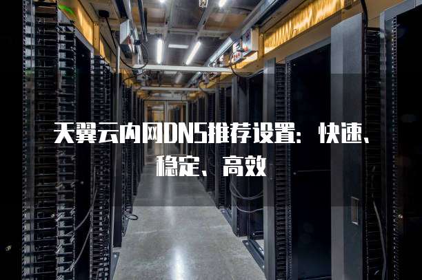 天翼云内网DNS推荐设置:快速、稳定、高效