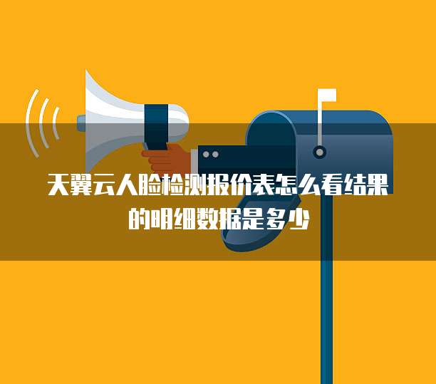 天翼云人脸检测报价表怎么看结果的明细数据是多少
