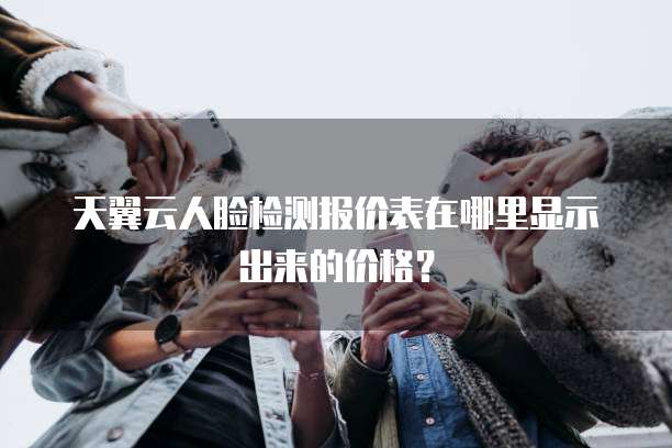 天翼云人脸检测报价表在哪里显示出来的价格?