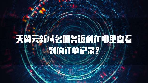 天翼云新域名服务返利在哪里查看到的订单记录?
